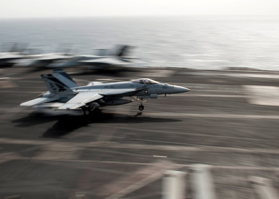 Flight deck action aboard USS Dwight D. Eisenhower 130422-N-KG407-140