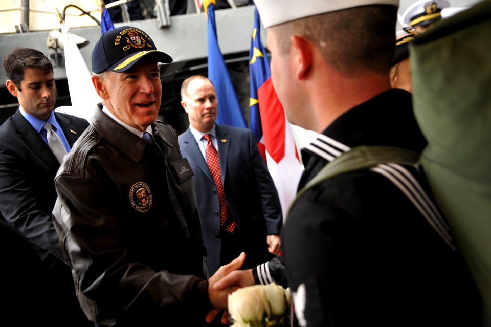Flickr - Official U.S. Navy Imagery - Vice President Joe Biden shakes hands with Sailors.