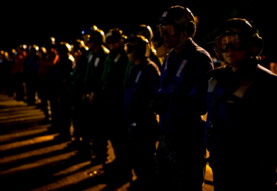 Flight Deck Drills (Night OPs) 161115-N-ZE240-0172