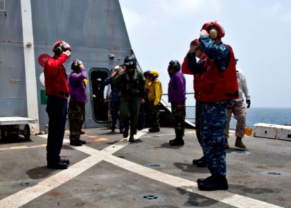 Flight deck action aboard USS Abraham Lincoln 120608-N-XK513-028