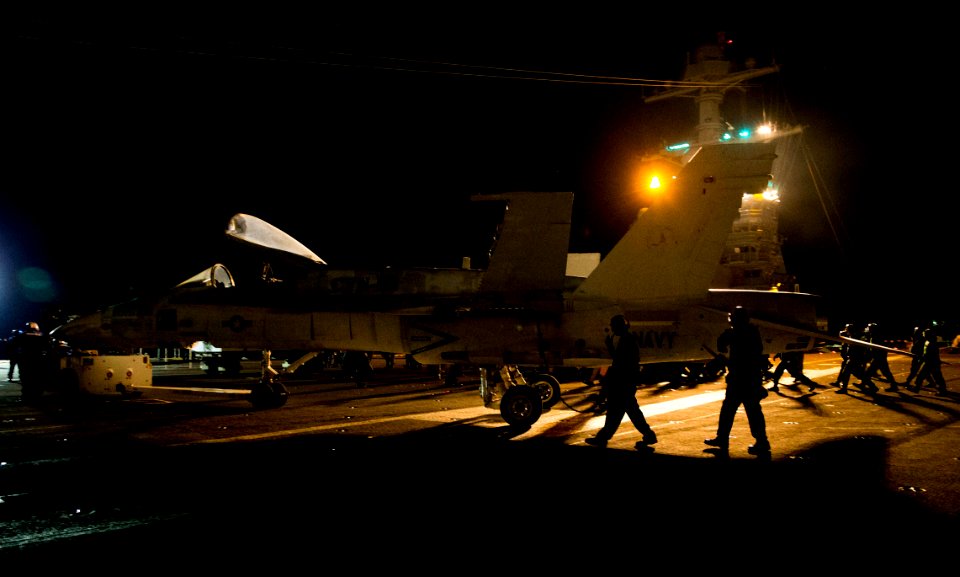 Flight Deck Drills (Night OPs) 161115-N-ZE240-0180