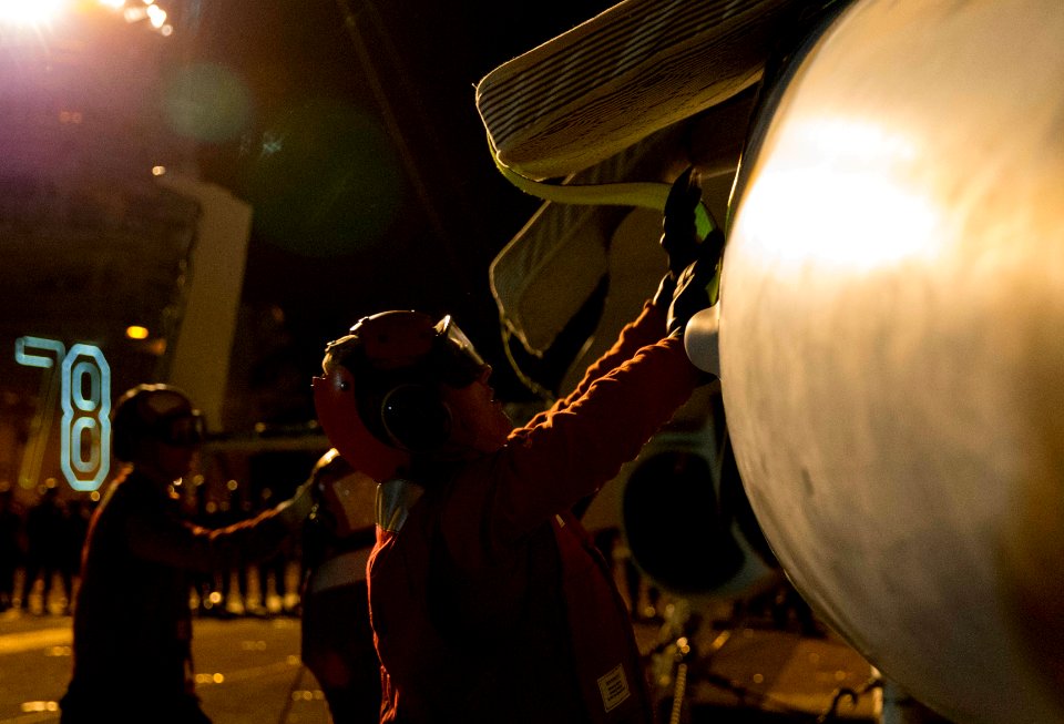 Flight Deck Drills (Night OPs) 161115-N-ZE240-0132