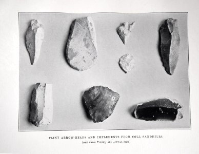 Flint arrowheads and implements Beveridge 1903