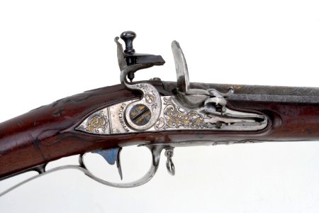 Flintlåsbössa Wåhlberg, lås - Livrustkammaren - 15418