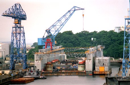 Floating dry dock AFDM-5 at US Fleet Acivities Yokosuka 1993