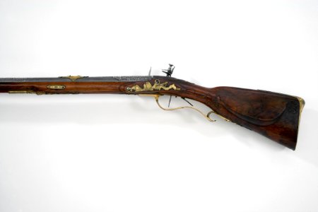 Flintlåsstudsare J Echsted, v sida - Livrustkammaren - 32543