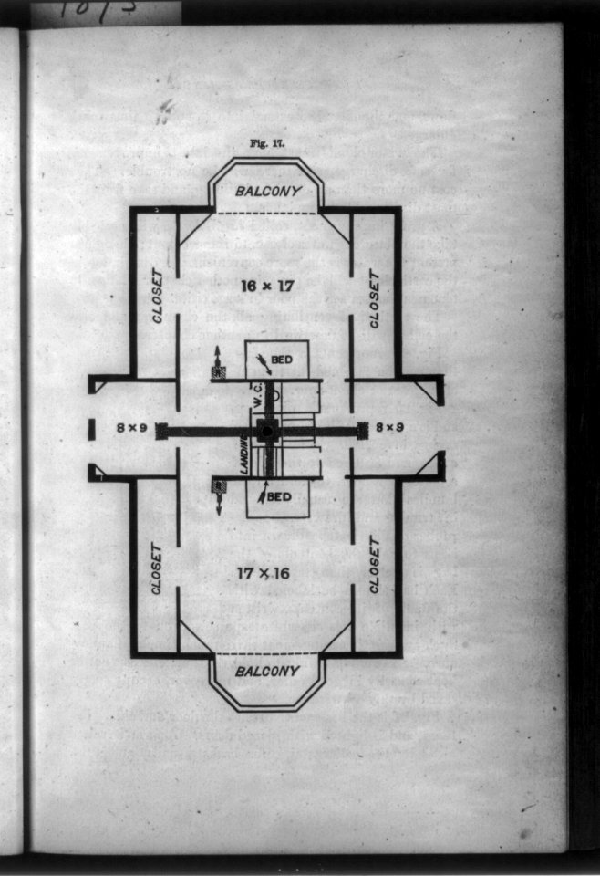 Floor plan of upstairs bedroom areas LCCN2006682533