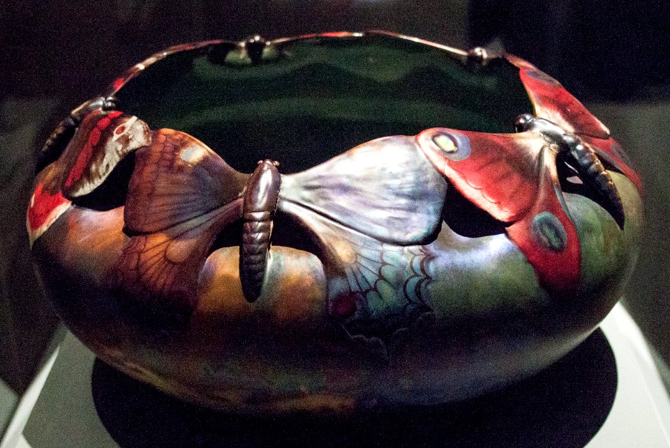 Flower pot with butterflies