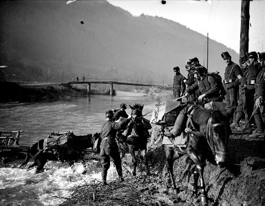 Flussüberquerung der Birs mittels Notbrücke - CH-BAR - 3236726