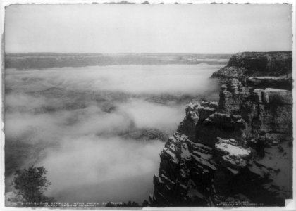 Fog effects near Hotel El Tovar, Grand Canyon of Arizona LCCN90709129 photo
