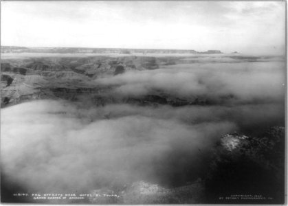 Fog effects near Hotel El Tovar, Grand Canyon of Arizona LCCN90709132
