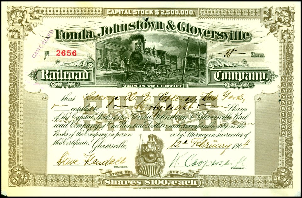 Fonda, Johnstown & Gloversville RR 1904