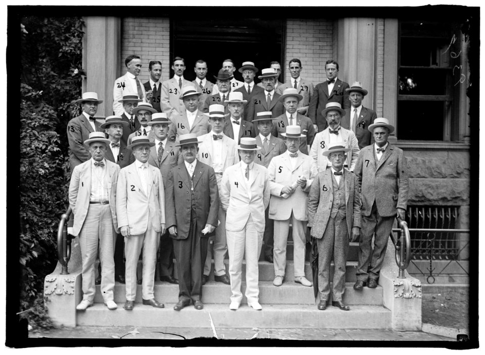 FOOD ADMINISTRATION, U.S. STATE REPRESENTATIVE, HOOVER, CENTER FRONT; WILBUR, LEFT, REAR OF HOOVER LCCN2016868296
