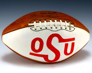 Football signed by 1976 Oklahoma State Cowboys (1987.568) photo