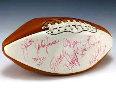 Football signed by 1975 Pro Bowl team (1991.89) photo