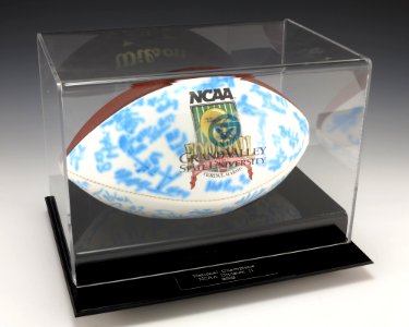 Football signed by 2002 GVSU team (2007.9.33)