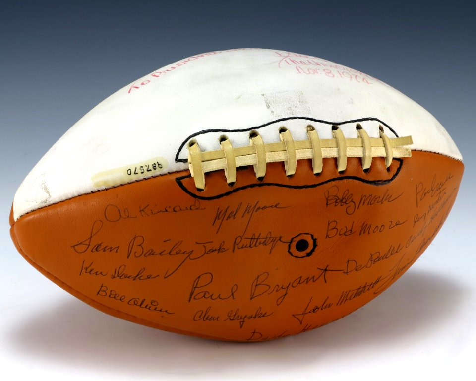 Football signed by 1974 Alabama Crimson Tide (1987.570)