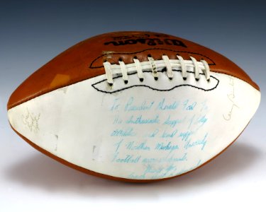 Football signed by 1978 Northern Michigan Wildcats (1987.569) photo