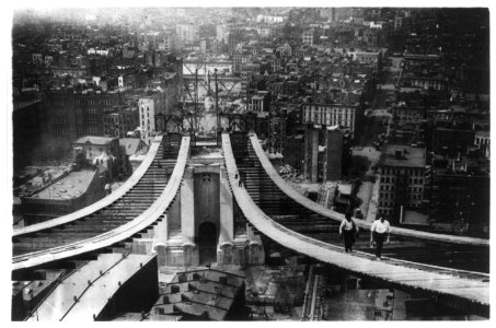 Footpaths of Manhattan Bridge (when the bridge was being built) LCCN2004673009
