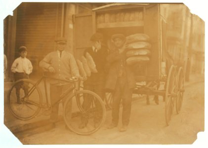 For Child Welfare Exhibit 1912-13.) Delivering bread in the Italian District, Spruce St., Providence, R.I LOC nclc.04799