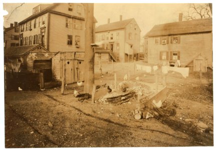 For Child Welfare Exhibit 1912-13.) View of privies, garbage dumps, etc., in back yards near Bed-bug Alley and High Street, Central Falls, R.I LOC nclc.04806