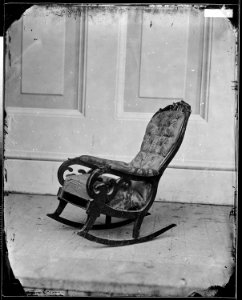 Ford's Theatre, chair in which President Lincoln was sitting when shot - NARA - 526238