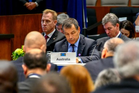 Foreign Ministers Listen on as Secretary Pompeo Delivers Opening Remarks - 32075973877