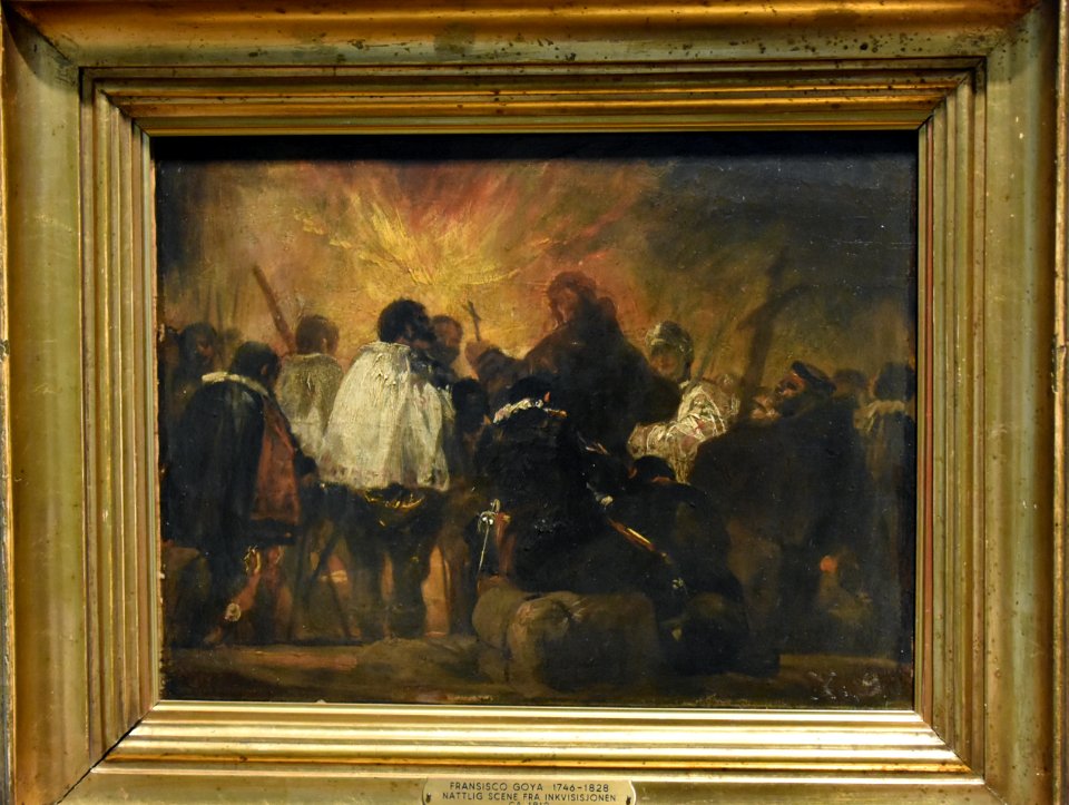Goya, Night Scene from the Inquisition, 1810, National Gallery, Oslo (36298183432)