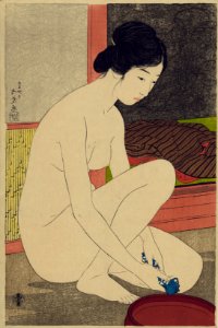 Goyō Hashiguchi (1915) Yokugo no onna (cropped and compressed) 01