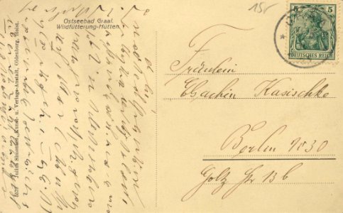 Graal-Müritz, Mecklenburg-Vorpommern - Wildfütterungshütten (back) (Zeno Ansichtskarten)