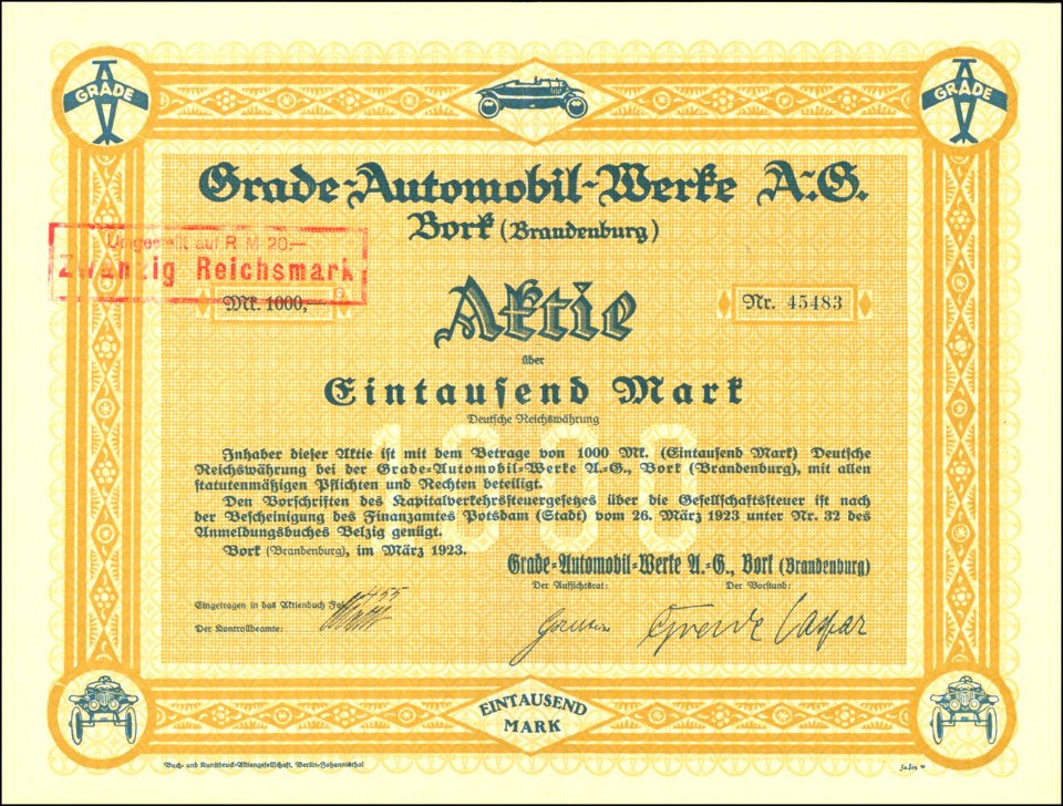 Grade-Automobil-Werke AG 1923