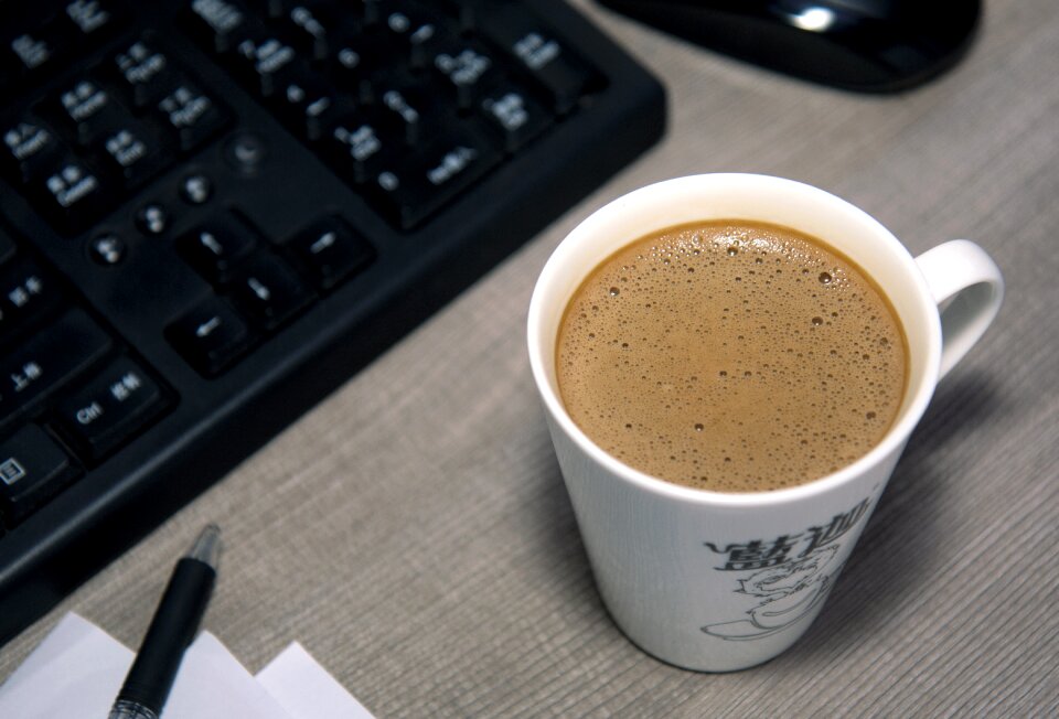 Coffee the work keyboard