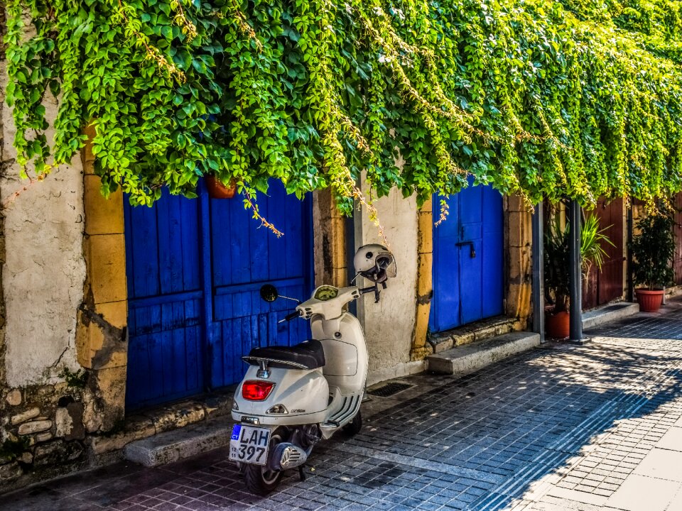 Street old house vespa