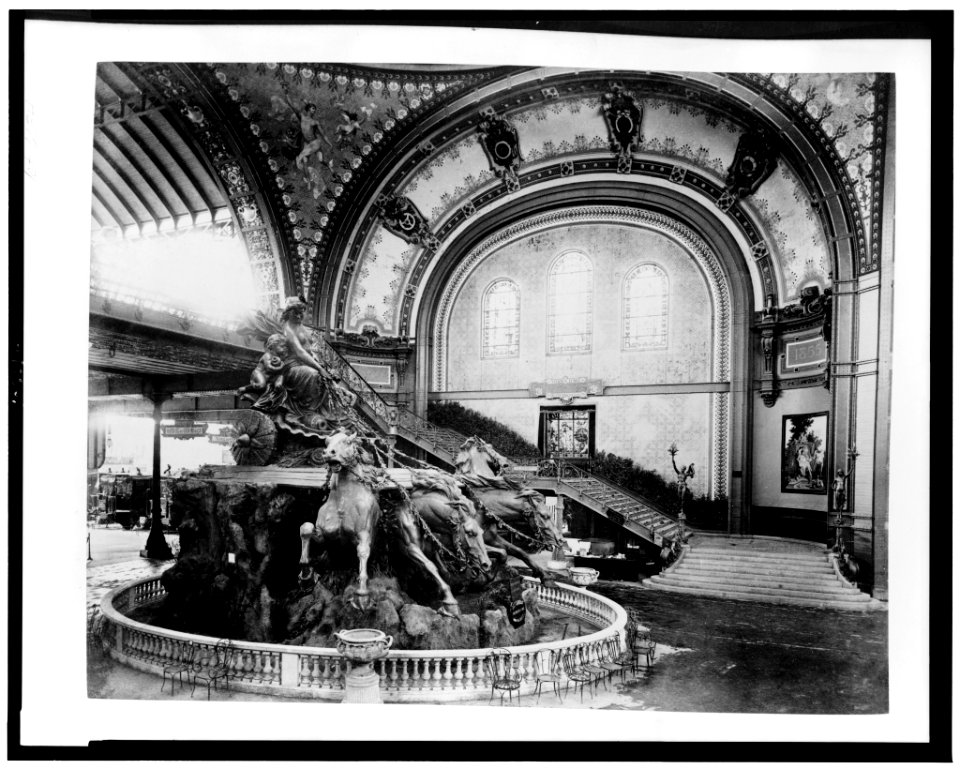 Grand Vestibule and Fountain Bartholdi in the Gallery of Machines, Paris Exposition, 1889 LCCN92520548