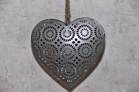 Metallic heart shaped arts crafts photo