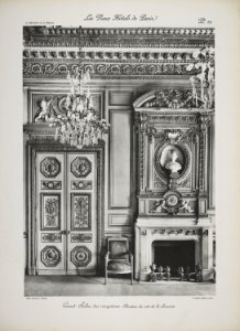 Grand Salon des réceptions. Elévation de côté de la cheminée (jlpw15 0755)