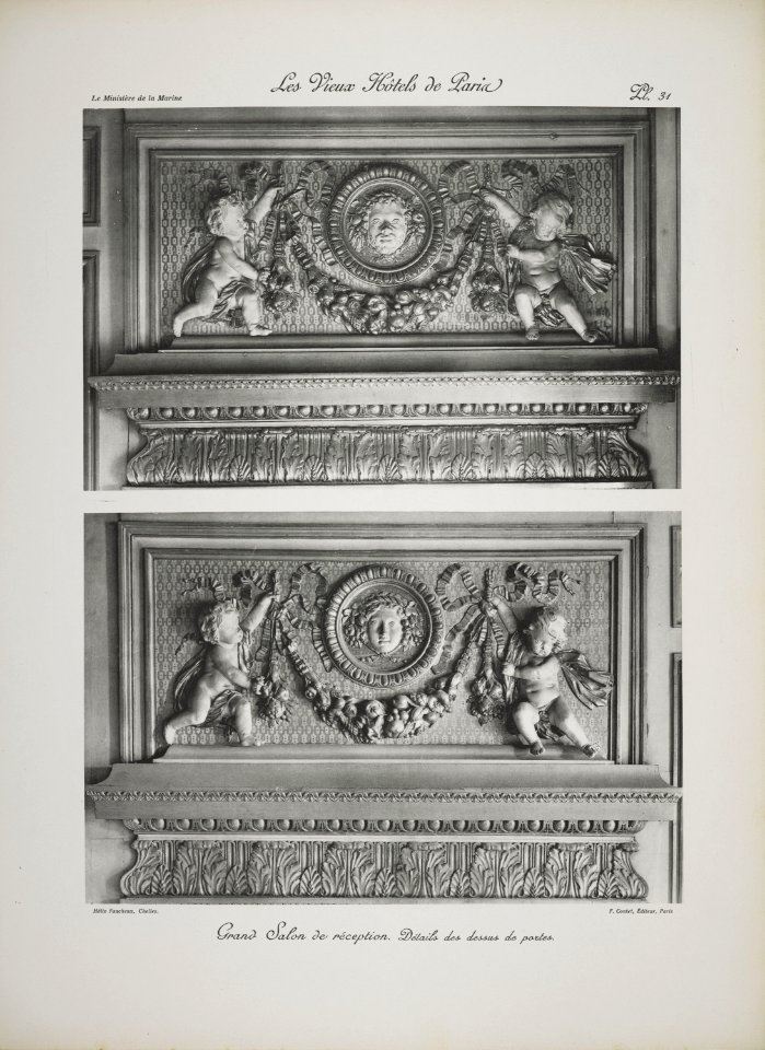 Grand Salon de réception. Détails des dessus de porte (jlpw15 0757)