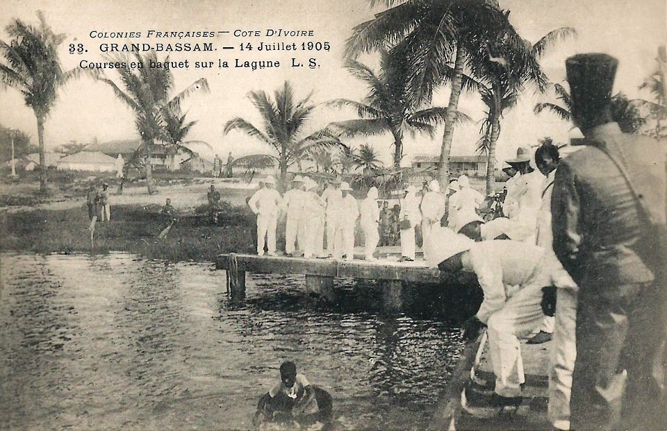 Grand-Bassam-14 juillet 1905-Courses en baquet sur la lagune