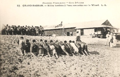 Grand-Bassam-Billes tombées à l'eau remontées sur le wharf