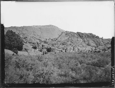 Granite Mountains above Devil's Gate. Part of the Sweetwater range in the vicinity of the Three Crossings. Fremont... - NARA - 516900