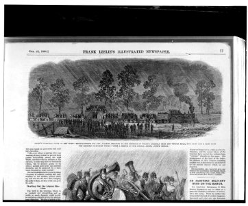 Grant's campaign south of the James-reinforcements to Gen. Warren arriving at the terminus of Grant's railroad near the Weldon Road, two miles and a half from the recently captured works - LCCN92522558