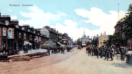 Grantham, Lincolnshire, England - Wide Westgate 1906 photo