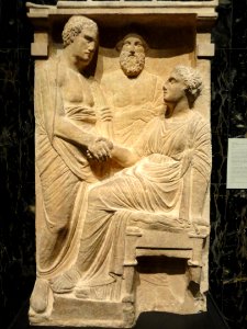 Grave stele, marble, from district near Athens (perhaps Halai), mid 4th century BCE - Nelson-Atkins Museum of Art - DSC08169