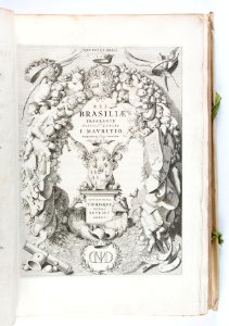 Graverat titelblad, ...Rerum per octennivm in Brasilia... - Skoklosters slott - 93307