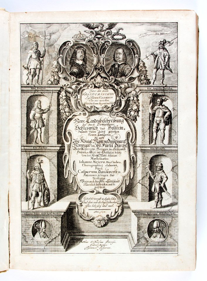 Graverat titelblad, ...Newe Landesbeschreibung der zwei Hertzogthümer... - Skoklosters slott - 93253