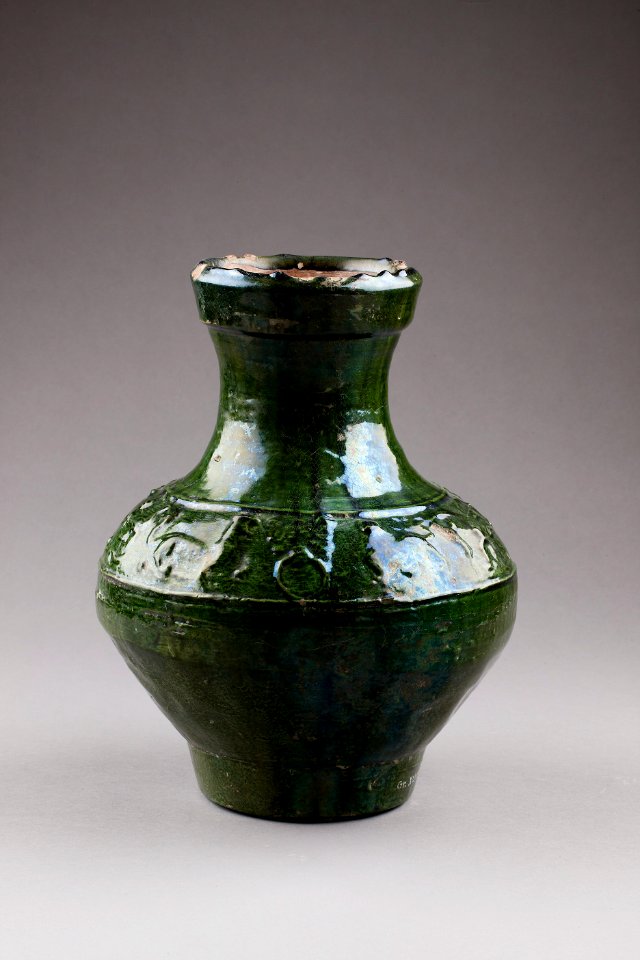 Gravfynd, grön urna från Handynastin - Hallwylska museet - 96093