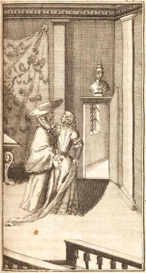 Gravyr på kardinal Azzolino och drottning Kristina i boken Het leven en bedryf van Christina - Skoklosters slott - 91442