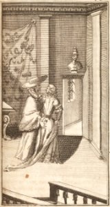 Gravyr på kardinal Azzolino och drottning Kristina i boken Het leven en bedryf van Christina - Skoklosters slott - 91442