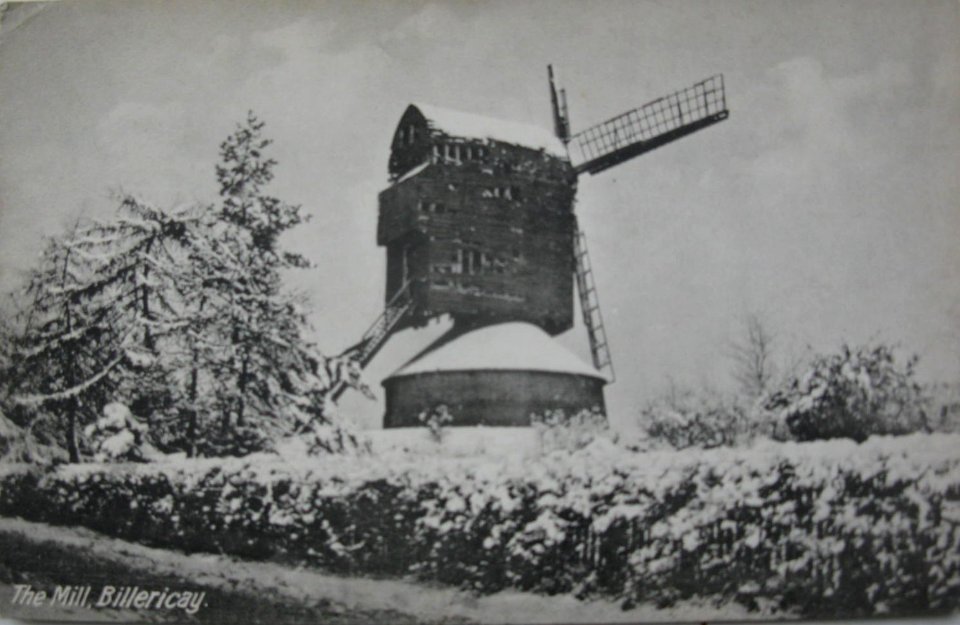 Great Burstead Windmill, snow scene