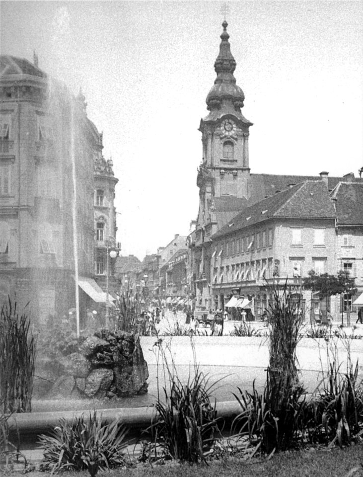 Graz, Blick auf Herrengasse von Auersbergbrunnen - 1916